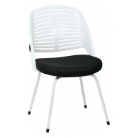 OSP Home Furnishings TYL26G-W3 Tyler Visitor Chair with White Frame in Black